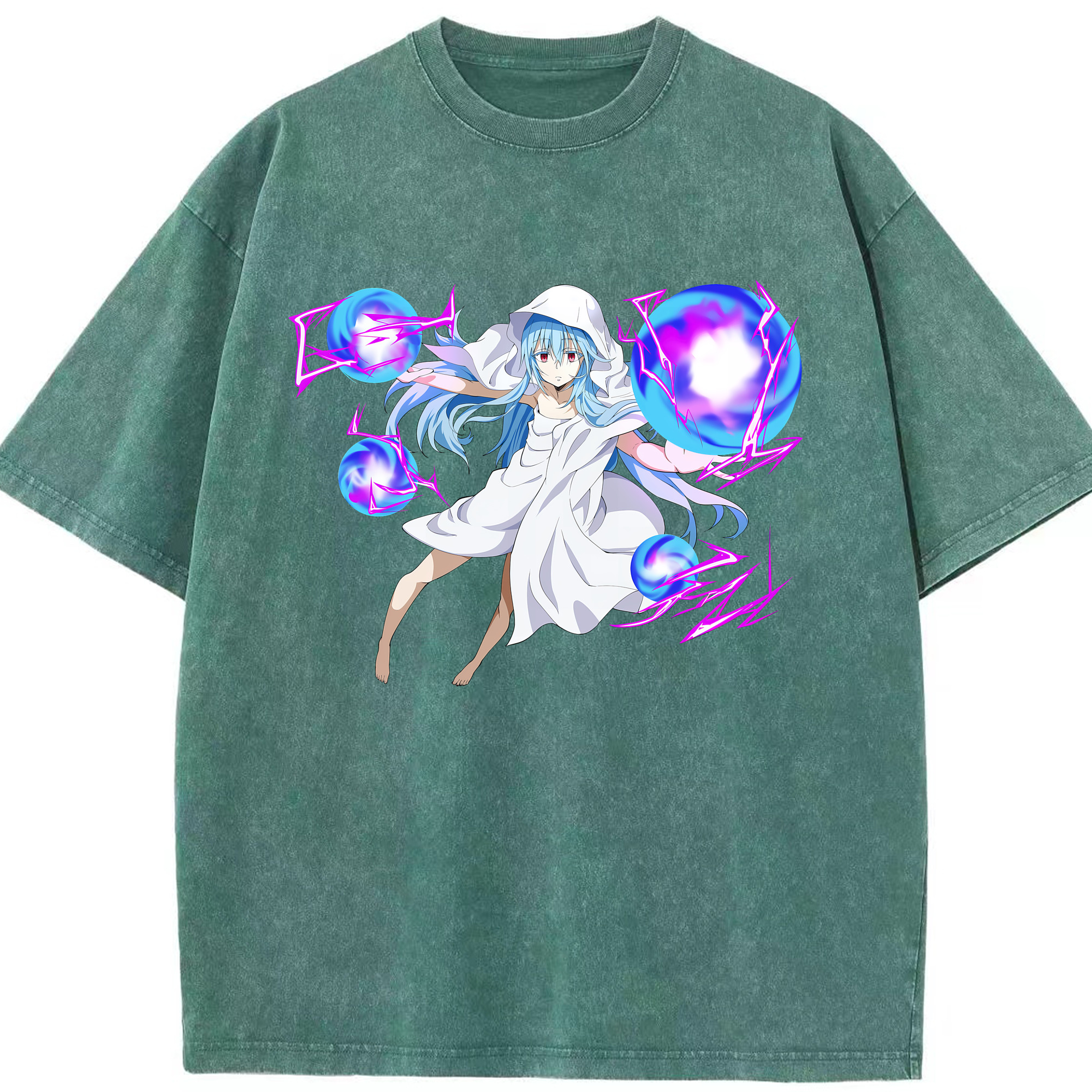 （画像用） 転スラ Regarding Reincarnated to Slime 綿100% ヴィンテージ風 半袖Tシャツ（フロントプリント）
